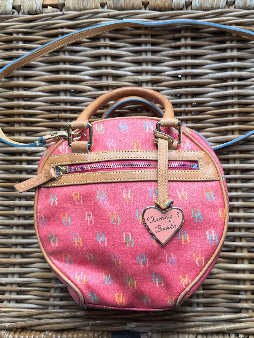 Vintage Y2K Dooney & Bourke Circle It Crossbody Convertible Bag Pink Rainbow